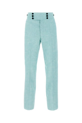 Mint green linen blend pants -  | Wise