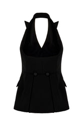 Gilet in lana stretch nera -  | Wise