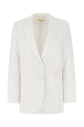 White stretch polyester blazer -  | Wise