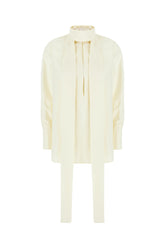 Blusa oversize in seta crema -  | Wise