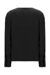 Black stretch silk blouse -  | Wise