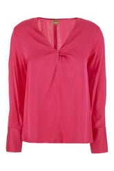 Blusa in seta stretch fucsia -  | Wise