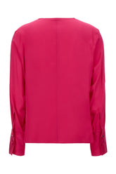 Fuchsia stretch silk blouse -  | Wise