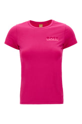 T-shirt in cotone stretch fucsia -  | Wise