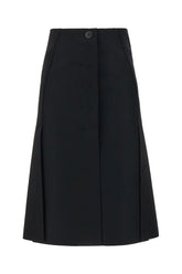 Black wool blend skirt -  | Wise