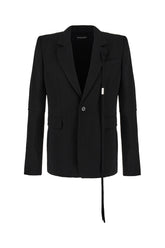 Black viscose blend blazer -  | Wise