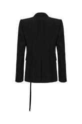 Black viscose blend blazer -  | Wise