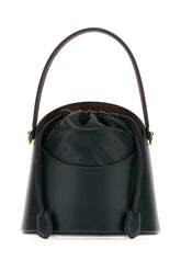 Bottle green leather bucket bag -  | Wise