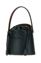 Bottle green leather bucket bag -  | Wise