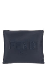 Clutch After in pelle blu navy -  | Wise