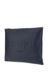 Clutch After in pelle blu navy -  | Wise