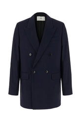 Giacca oversize in lana blu notte -  | Wise