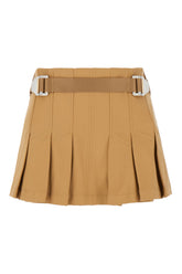 Beige stretch cotton mini skirt -  | Wise