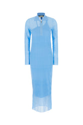 Light blue silk blend long dress -  | Wise