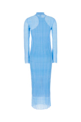 Light blue silk blend long dress -  | Wise