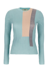 Top in misto seta stretch azzurro pastello -  | Wise