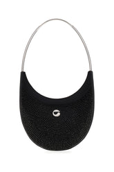 Black stretch cotton blend Ring Swipe shoulder bag -  | Wise