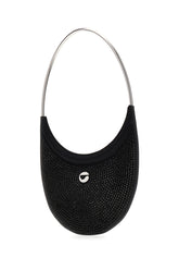 Black stretch cotton blend Ring Swipe shoulder bag -  | Wise