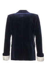 Midnight blue velvet blazer -  | Wise