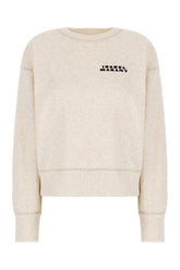 Melange ivory cotton blend oversize sweatshirt -  | Wise