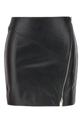 Black nappa leather mini skirt -  | Wise