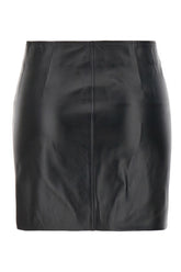 Black nappa leather mini skirt -  | Wise