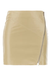 Cappuccino nappa leather mini skirt -  | Wise