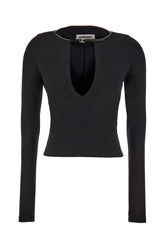 Black stretch viscose top -  | Wise