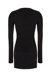 Black stretch viscose mini dress -  | Wise