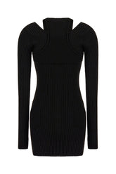 Black stretch viscose blend dress -  | Wise