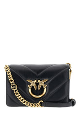 Black nappa leather mini Classic Love crossbody bag -  | Wise