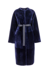 Blue shearling reversible coat -  | Wise