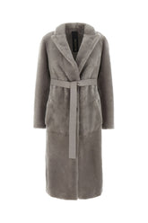 Grey shearling reversible coat -  | Wise