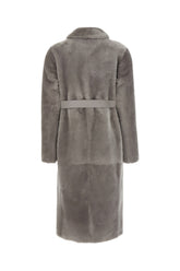 Grey shearling reversible coat -  | Wise