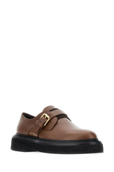 Brown leather Monk Strap buckle shoes -  | Wise