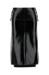 Black stretch vinyl skirt -  | Wise