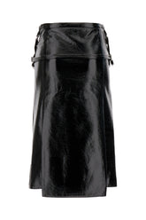 Black stretch vinyl skirt -  | Wise