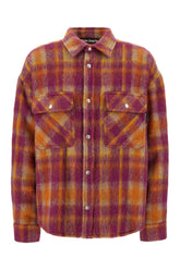 Camicia oversize in misto lana ricamata -  | Wise