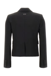 Black polyester blend blazer -  | Wise