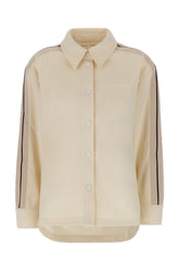 Camicia oversize in poliestere avorio -  | Wise