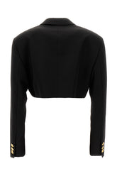 Black polyester blend blazer -  | Wise