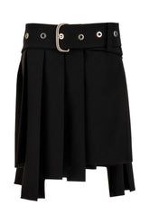 Black stretch wool mini skirt -  | Wise