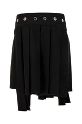 Black stretch wool mini skirt -  | Wise