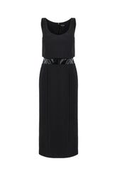 Black stretch polyester blend dress -  | Wise