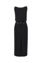 Black stretch polyester blend dress -  | Wise