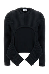 Black wool blend sweater -  | Wise