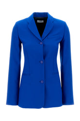 Electric blue polyester blazer -  | Wise