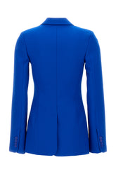 Electric blue polyester blazer -  | Wise