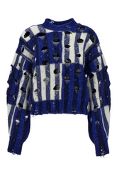 Maglione oversize in misto lana ricamata -  | Wise