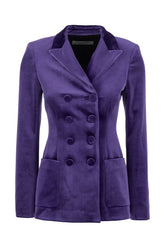 Purple velvet blazer -  | Wise